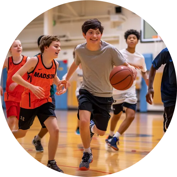 kids playing basketball